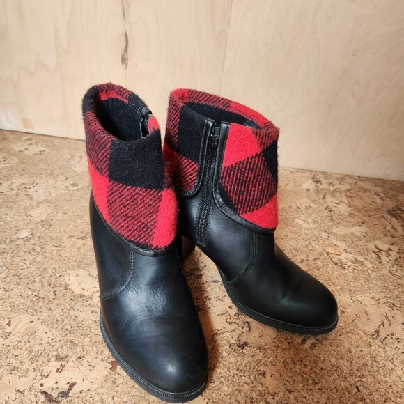 Plaid Ankle Boots with Black Leather - Picture 2 of 4